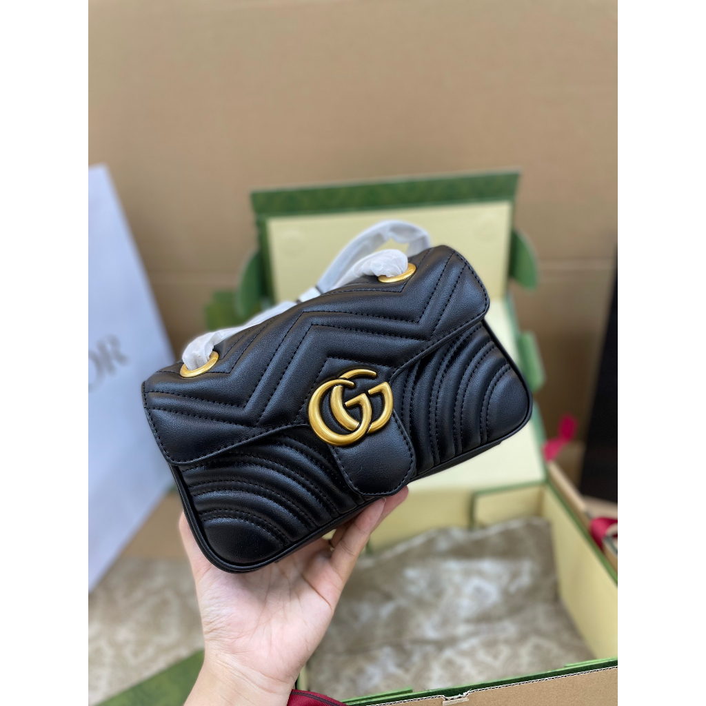 Túi Xách Gucci Marmont Super Màu Đen Size 22cm Full Box
