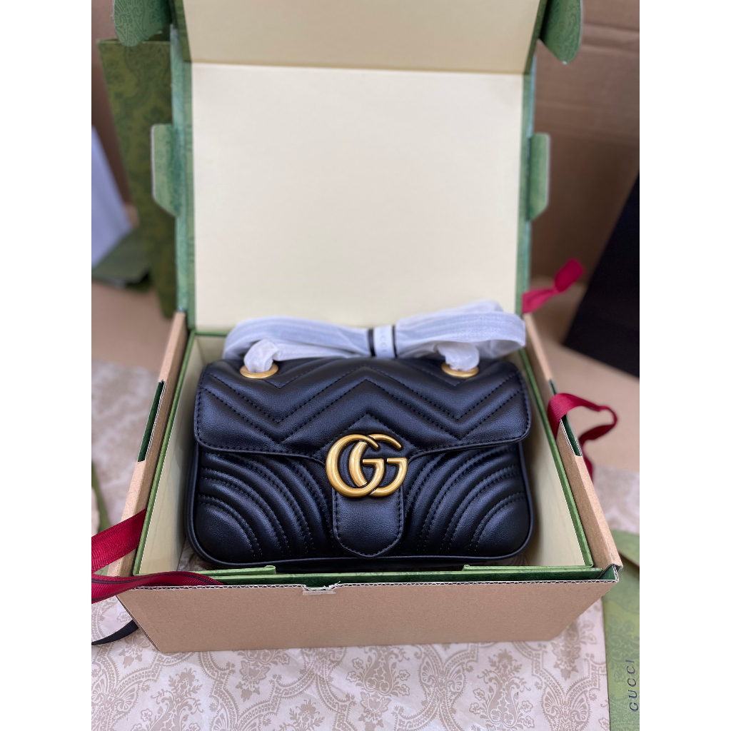 Túi Xách Gucci Marmont Super Màu Đen Size 22cm Full Box