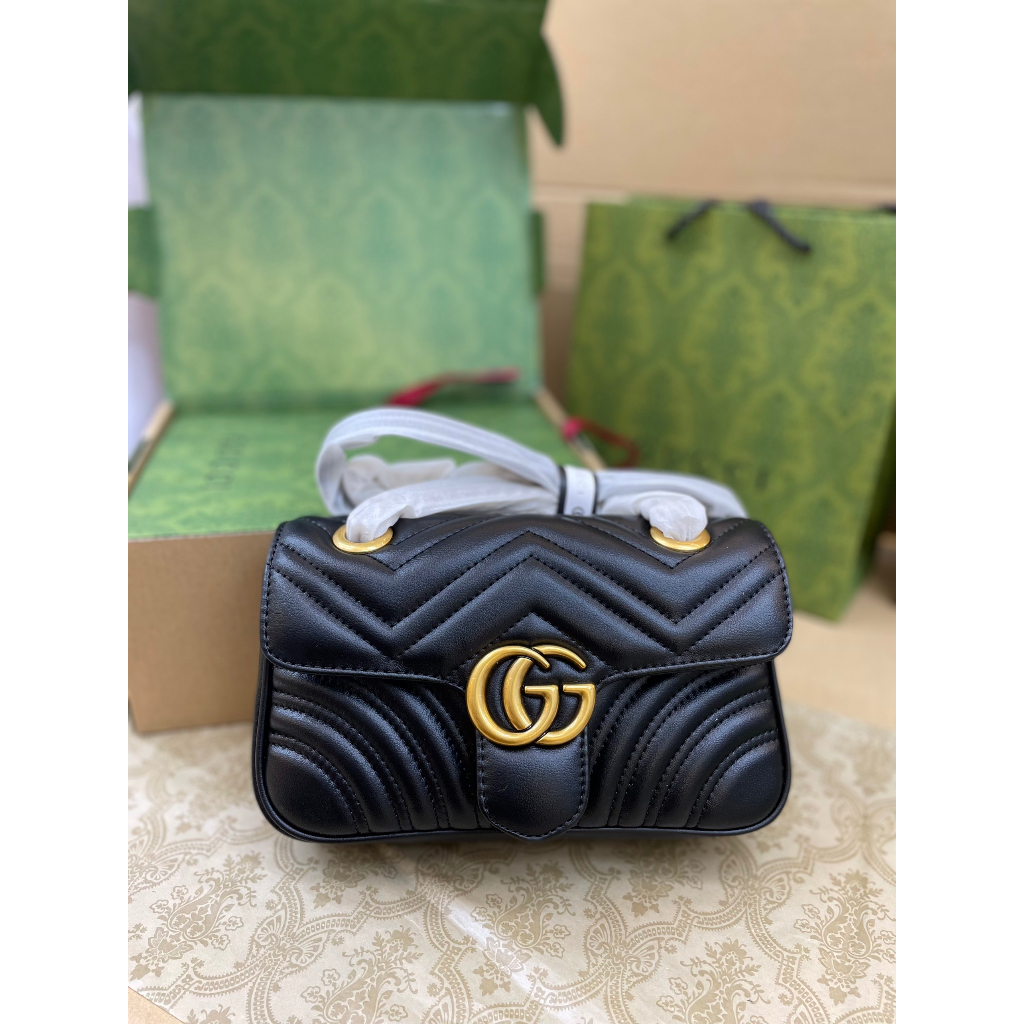 Túi Xách Gucci Marmont Super Màu Đen Size 22cm Full Box