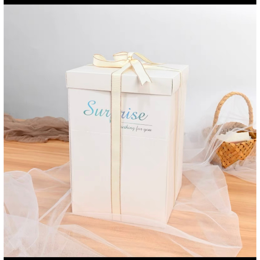 Hộp quà bất ngờ Surprise Jm, hộp cắm hoa kèm ngăn kéo money Trang Trí Sinh Nhật, hộp hoa hot trend