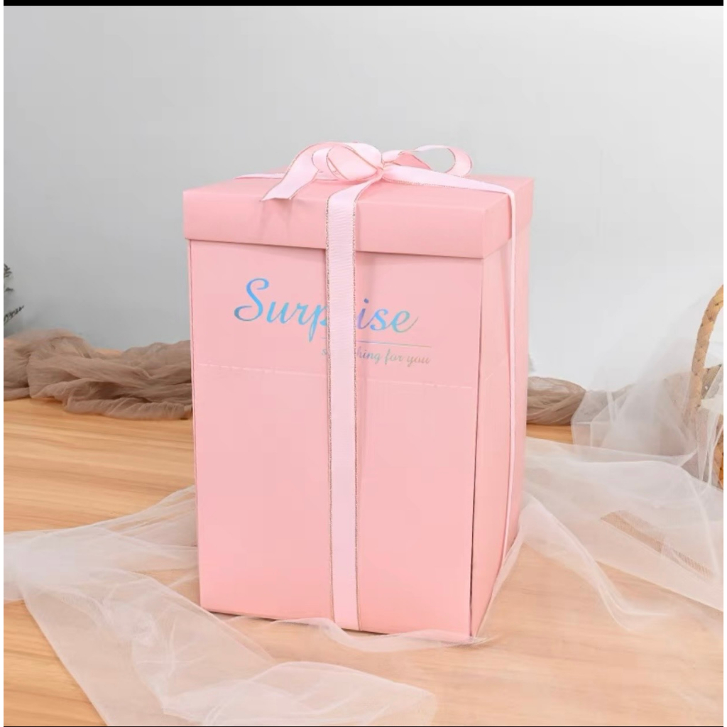 Hộp quà bất ngờ Surprise Jm, hộp cắm hoa kèm ngăn kéo money Trang Trí Sinh Nhật, hộp hoa hot trend