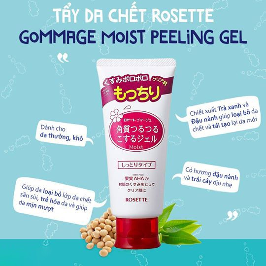 Gel Tẩy Tế Bào Chết Rosette Nhật Bản 120g Dành Cho Da Khô Và Da Dầu 120g