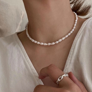 Chuỗi Đeo Cổ Hạt Hình Gạo 3ly Hạt Rằn Dị - Ngọc Trai Trường Thịnh
