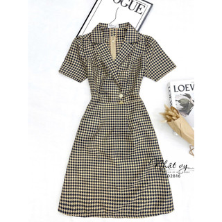 Đầm công sở cổ vest bigsize Maihouse dáng ôm đính cúc chất zizzac phù hợp đi chơi cafe sang chảnh - D2816