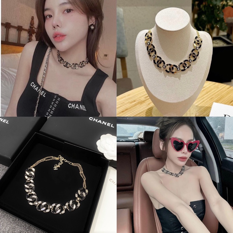 CHOCKER vòng cổ thương hiệu cao cấp khắc chữ màu đen kim vàng mã TH816-917