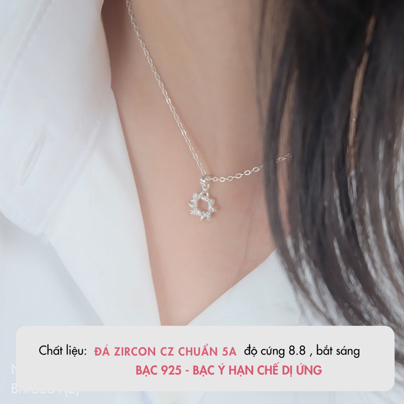 Dây chuyền bạc nữ BLINGIT biểu tượng tinh tú hai đường xoắn tròn phong cách vòng cổ sang trọng quyến rũ BIVC251