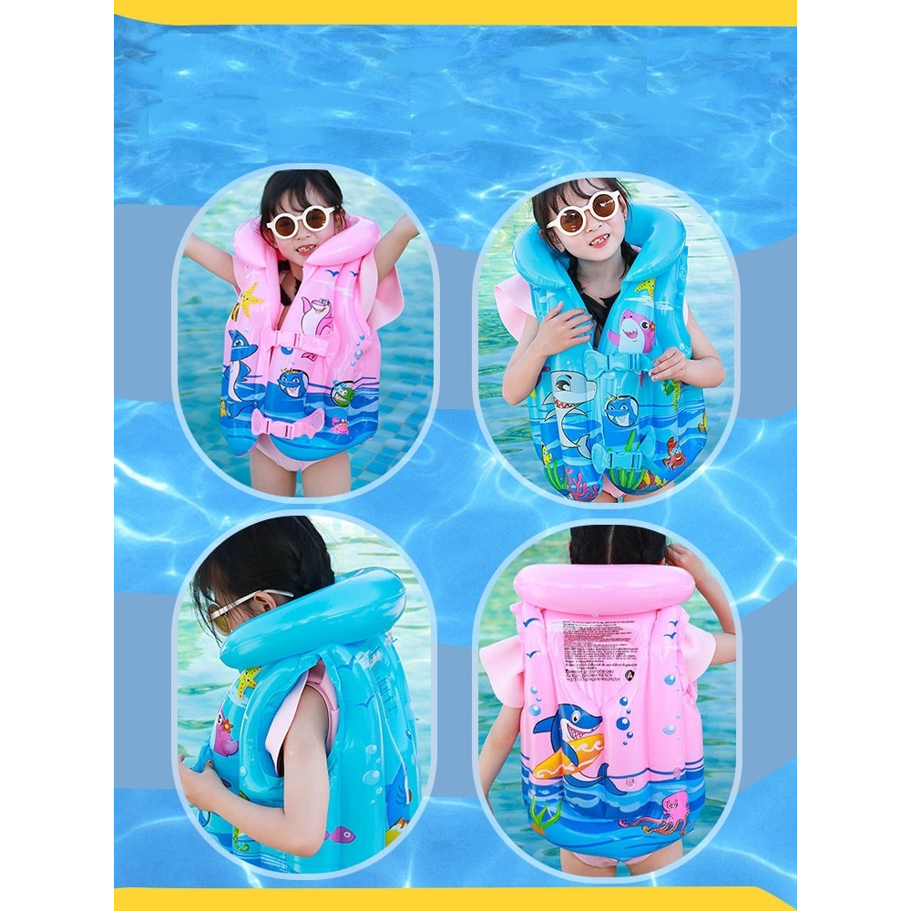 Áo Phao Bơi Cho Bé Trai Bé Gái Từ 2-10t Hoạ Tiết Cá -Áo Phao Trẻ Em Có Đỡ Cổ Cho Bé Tập Bơi- Áo Phao Bơi Bơm Hơi Cho Bé