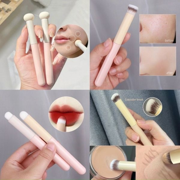 Bộ cọ che khuyết điểm & tán son môi Lanni 3 món chính hãng