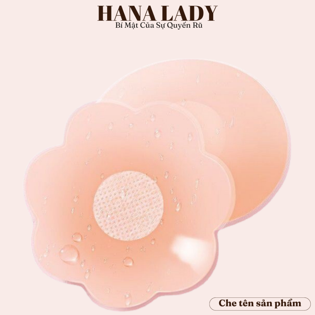 Miếng dán nhũ hoa, một cặp dán ti tàn hình hình hoa hộp hồng cao cấp DT018