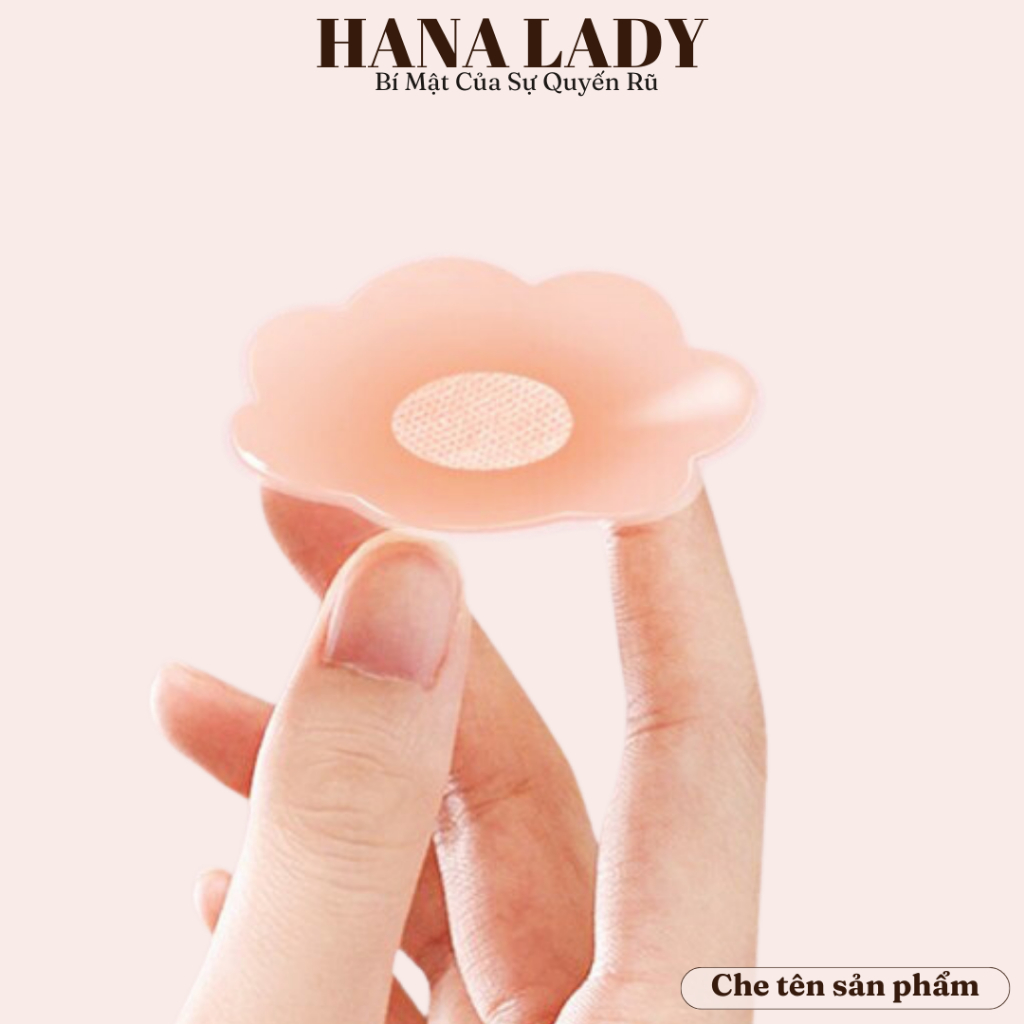 Miếng dán nhũ hoa, một cặp dán ti tàn hình hình hoa hộp hồng cao cấp DT018