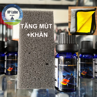 Chai phục hồi nhựa nhám xe máy, ô tô Plastic remover 10ml, Tặng Mút+ khăn, dưỡng, phục hồi và làm mới nhựa đen nhám 10ml