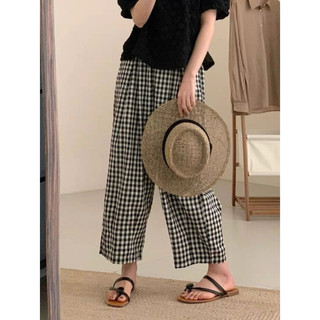 Quần xô cotton dáng suông kẻ sọc phong cách trẻ trung-HVS