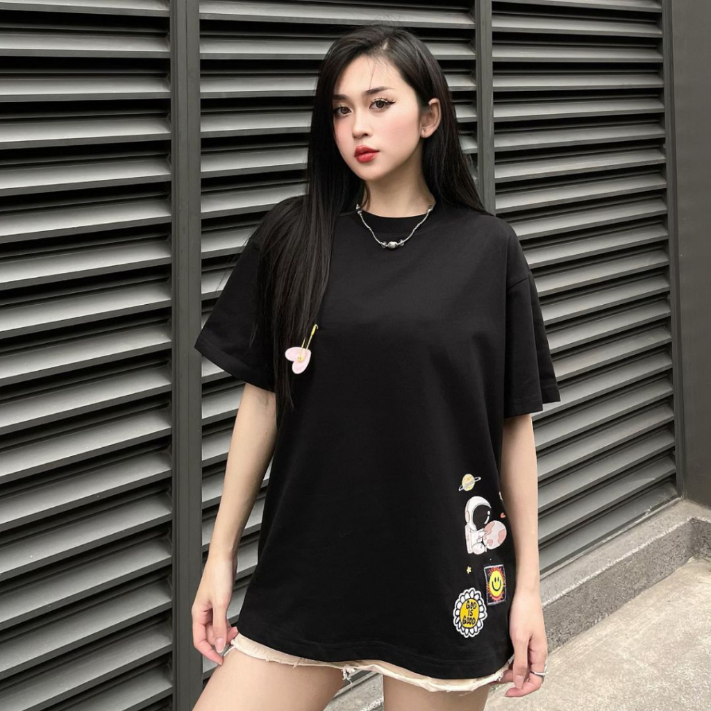 Áo Thun Unisex Tay Lỡ Pink Heart Couple Onyou T011 100% Cotton - Local Brand Chính Hãng