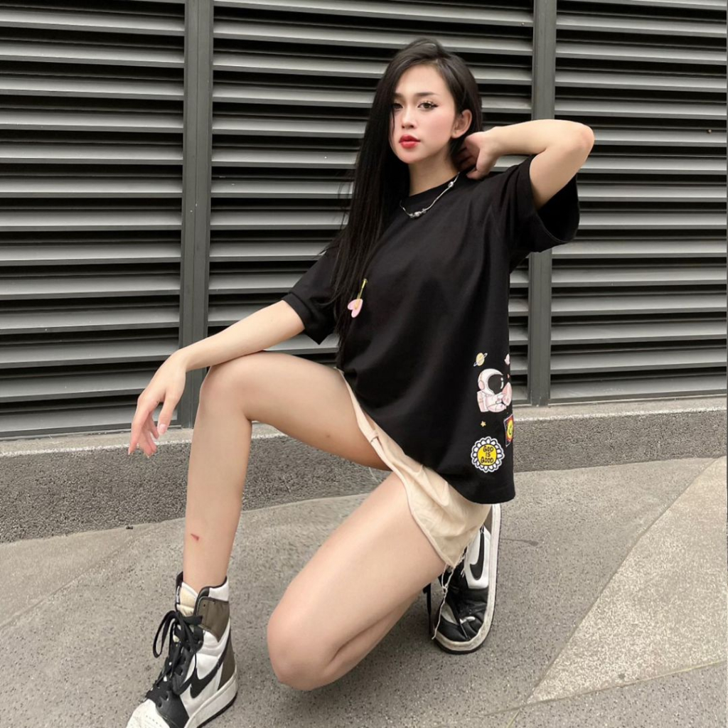 Áo Thun Unisex Tay Lỡ Pink Heart Couple Onyou T011 100% Cotton - Local Brand Chính Hãng