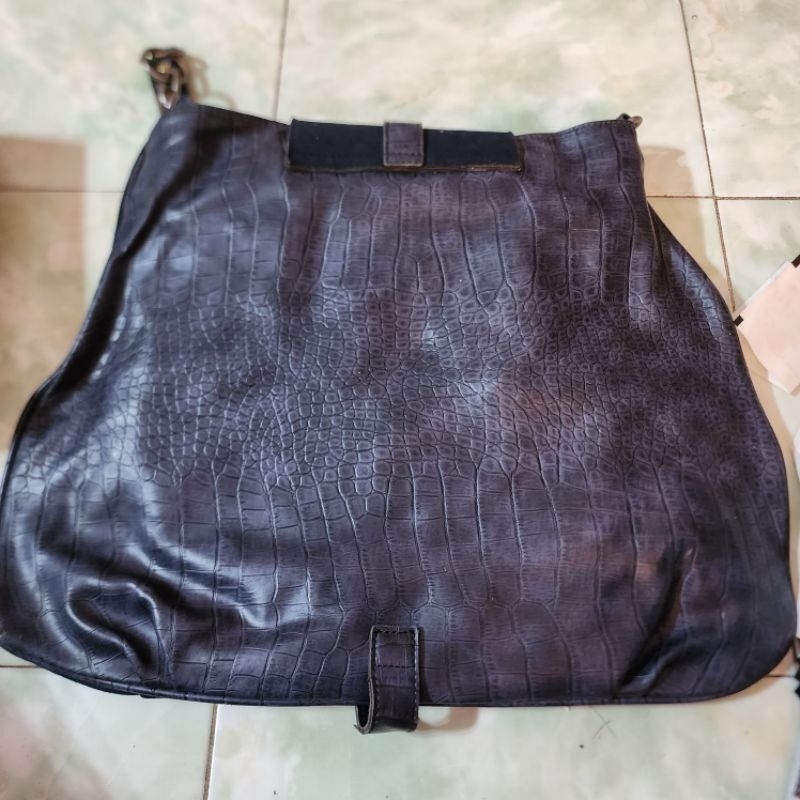 Túi si nhung phối da