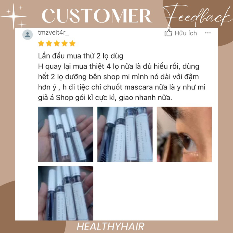 Dưỡng mi dầu dừa Healthy Hair 100% nguyên chất, giúp dưỡng mi dày và dài hơn 10ml