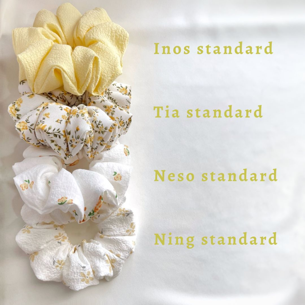 Scrunchies ENRORA Cột Tóc Vải Hoa Vàng Nhí