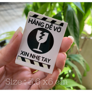 Tem nhãn dán decal hàng dễ vỡ -Xấp 50 tờ