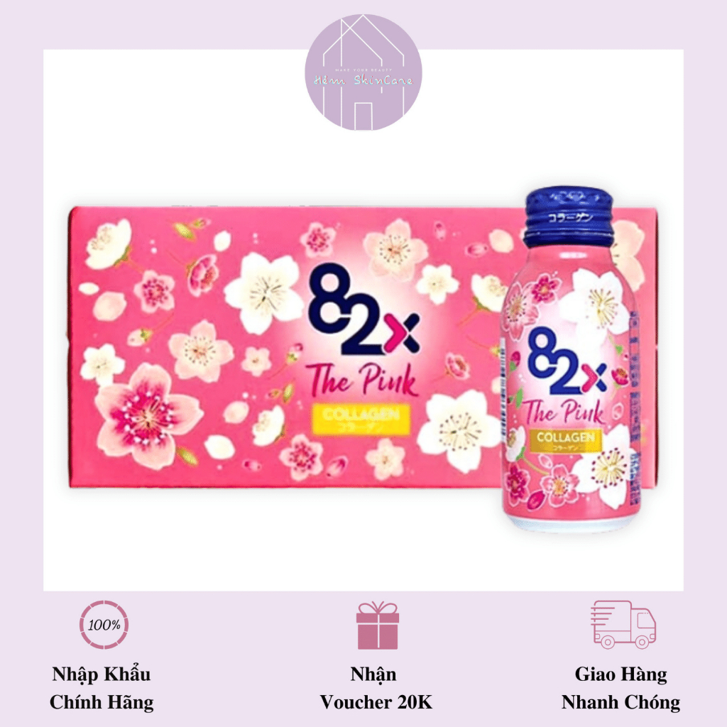 82X The Pink COLLAGEN - Nước uống Collagen dưỡng da Nhật Bản (10 lọ)