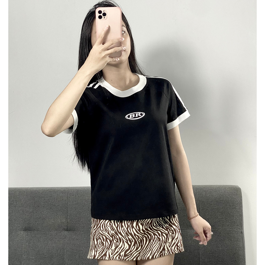 Áo Phông Nữ Baby Tee Be Reg Tay Ngắn In Hình 3D, Chất Cotton Co Giãn Mềm Mại