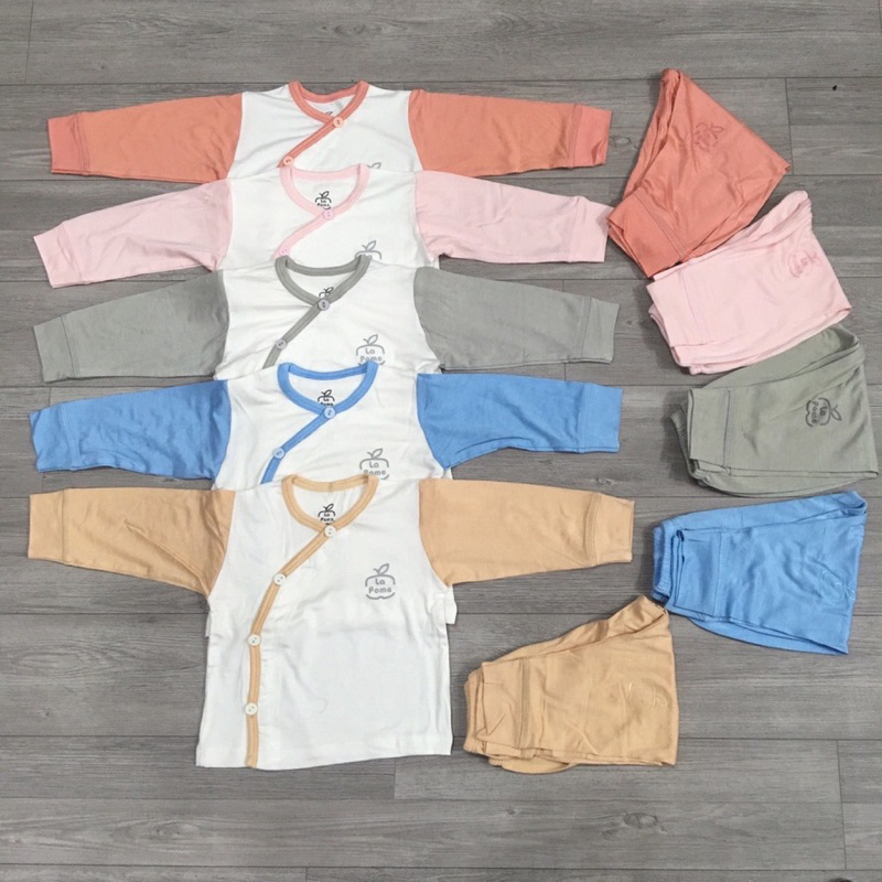 A08 - BỘ SƠ SINH DÀI TAY, BỘ SƠ SINH THUN LẠNH CÀI LỆCH CHO BÉ YÊU