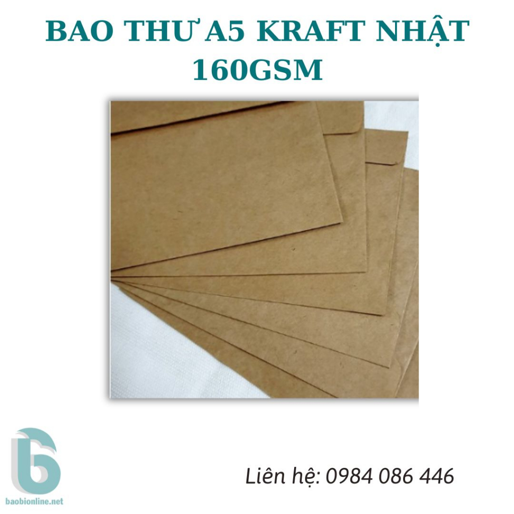 BAO THƯ KRAFT VIỆT NAM A5 16X23 CM NẮP NGANG - BAOBIONLINE