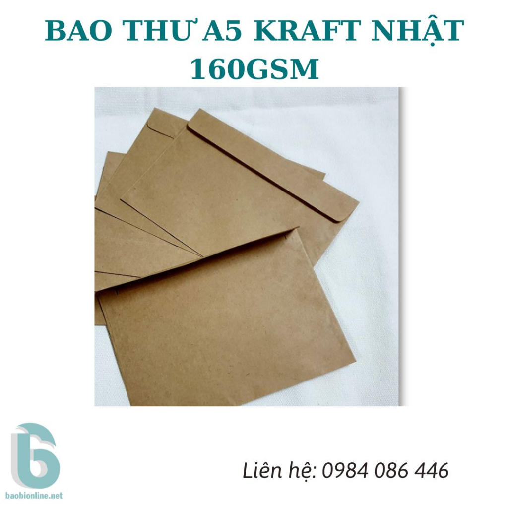 BAO THƯ KRAFT VIỆT NAM A5 16X23 CM NẮP NGANG - BAOBIONLINE