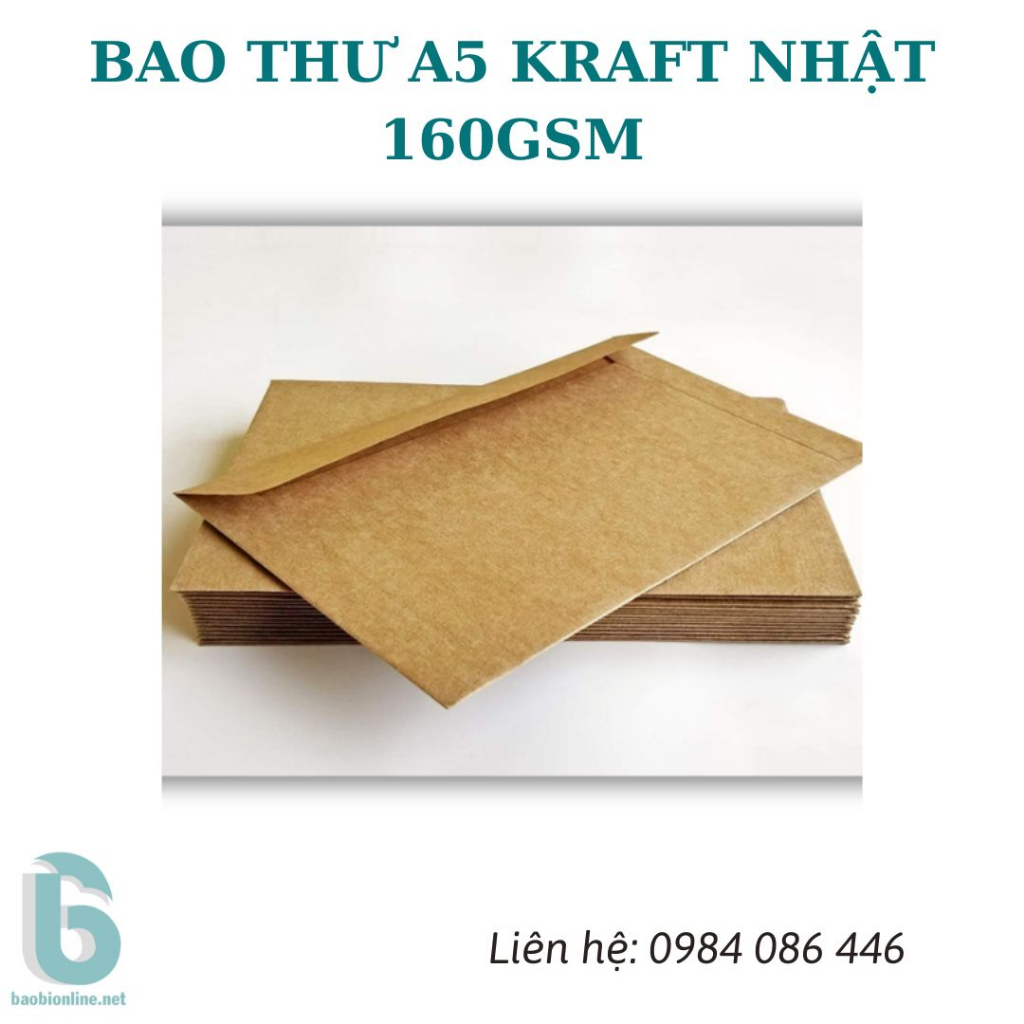 1 BAO THƯ KRAFT VIỆT NAM A5 16X23 CM NẮP NGANG - BAOBIONLINE