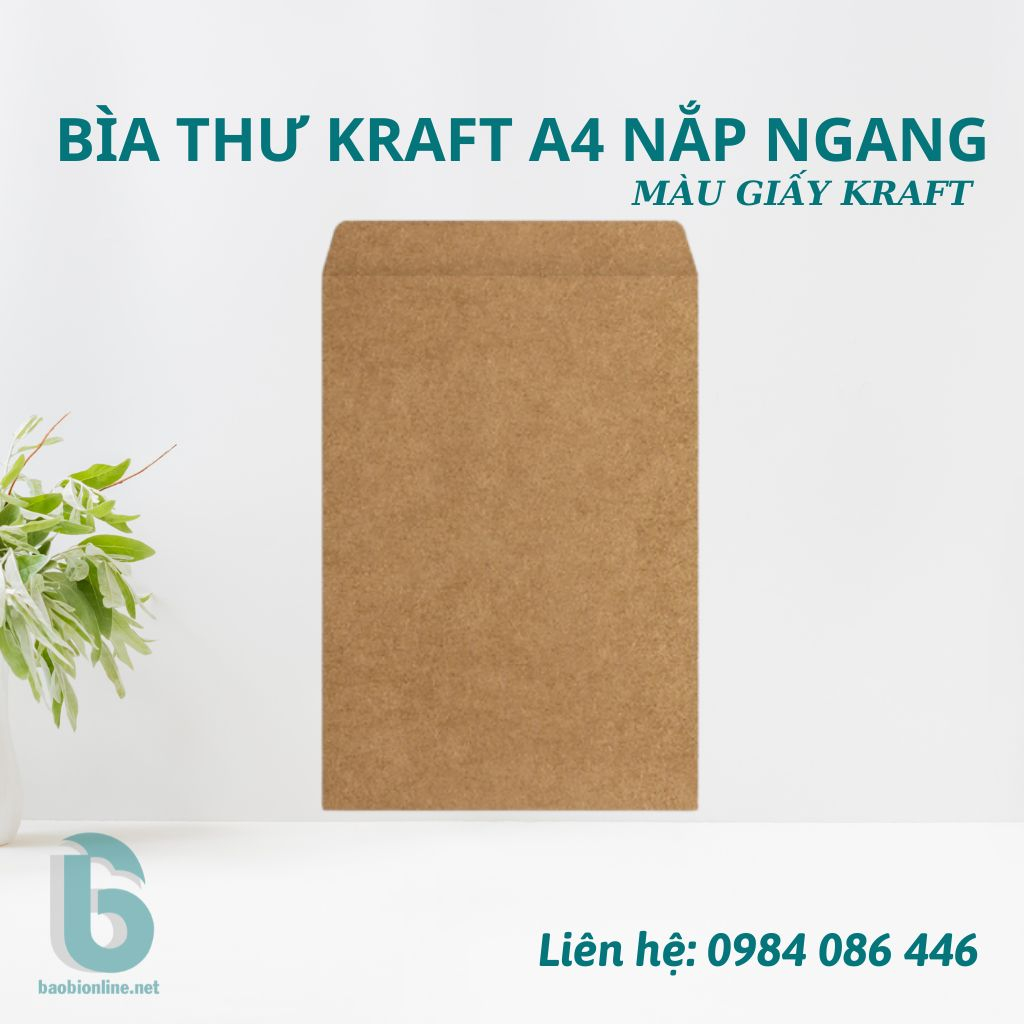 BAO THƯ KRAFT VIỆT NẮP NGANG 25x35 CM  CÓ SẴN - BAOBIONLINE