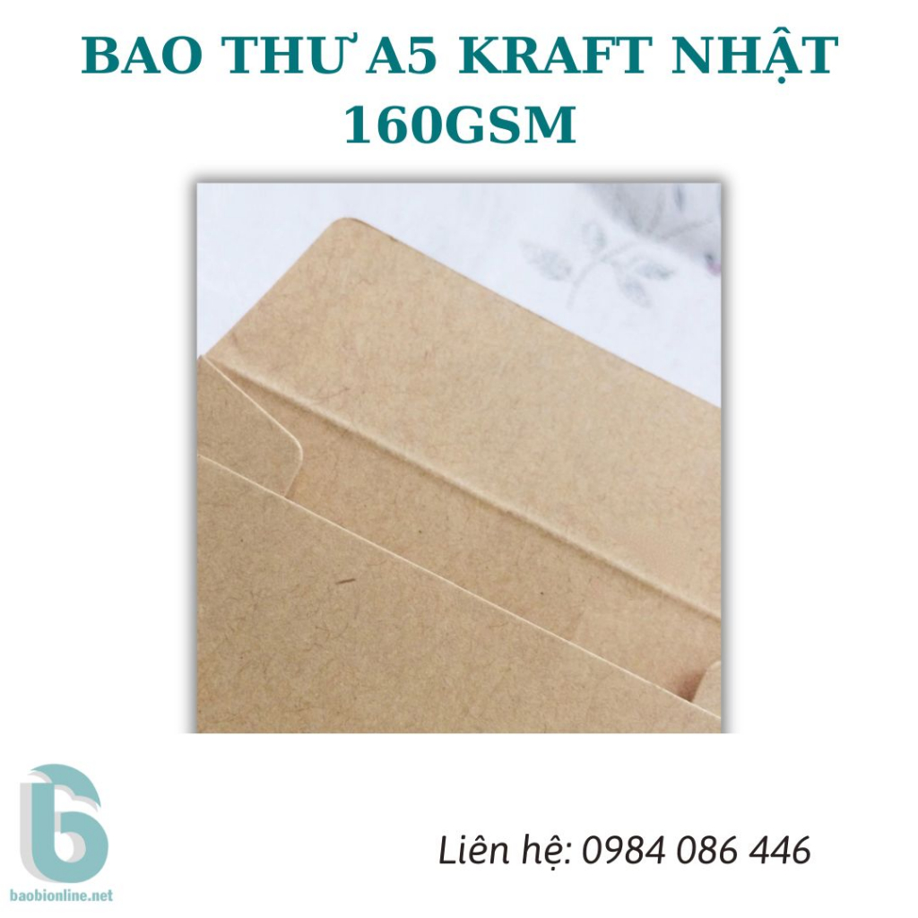 1 BAO THƯ KRAFT VIỆT NAM A5 16X23 CM NẮP NGANG - BAOBIONLINE