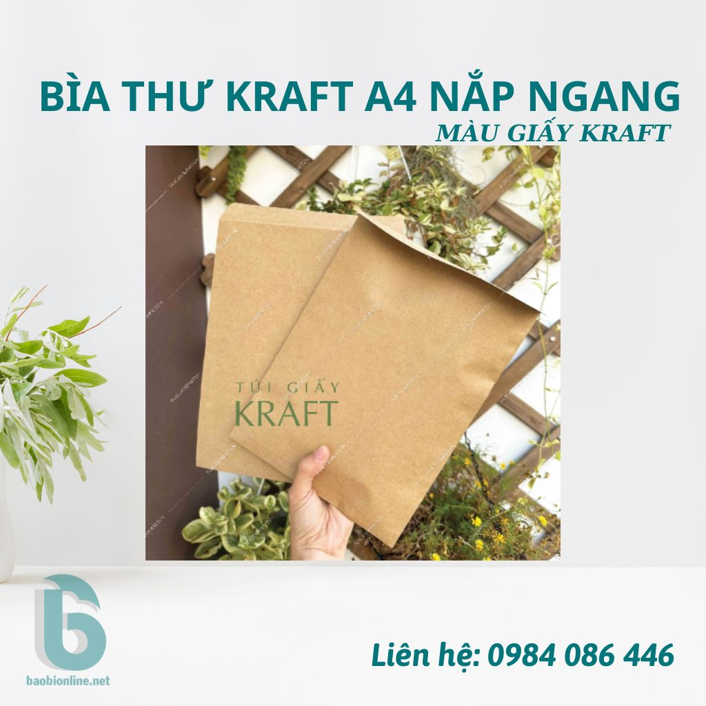 BAO THƯ KRAFT VIỆT NẮP NGANG 25x35 CM  CÓ SẴN - BAOBIONLINE