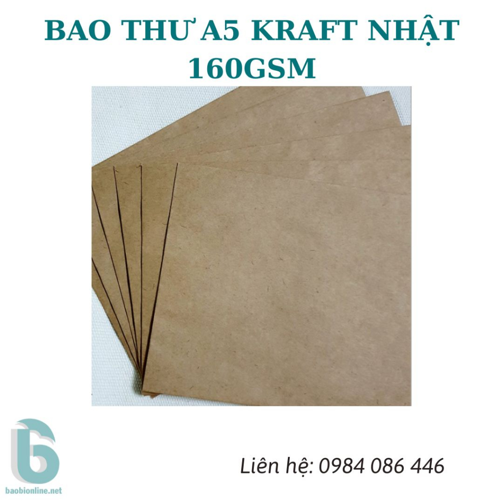 1 BAO THƯ KRAFT VIỆT NAM A5 16X23 CM NẮP NGANG - BAOBIONLINE