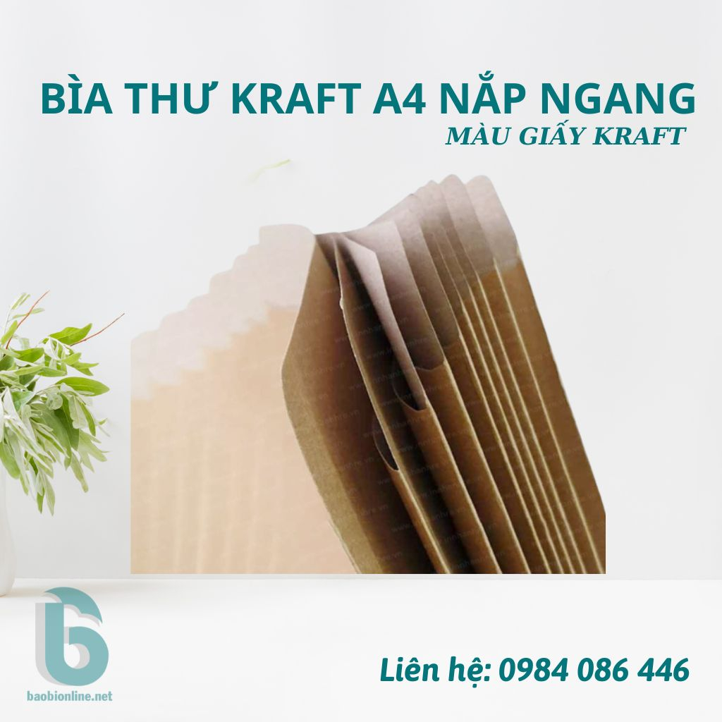 1 CÁI BAO THƯ KRAFT NẮP NGANG 25x35 CM  CÓ SẴN - BAOBIONLINE