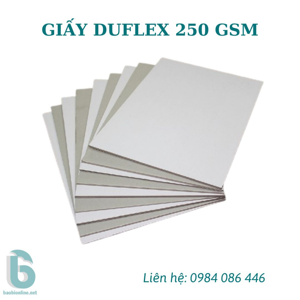 1 TỜ GIẤY DUFLEX ĐỊNH LƯỢNG 250GSM - IN BAO BÌ, HỘP SẢN PHẨM - BAOBIONLINE