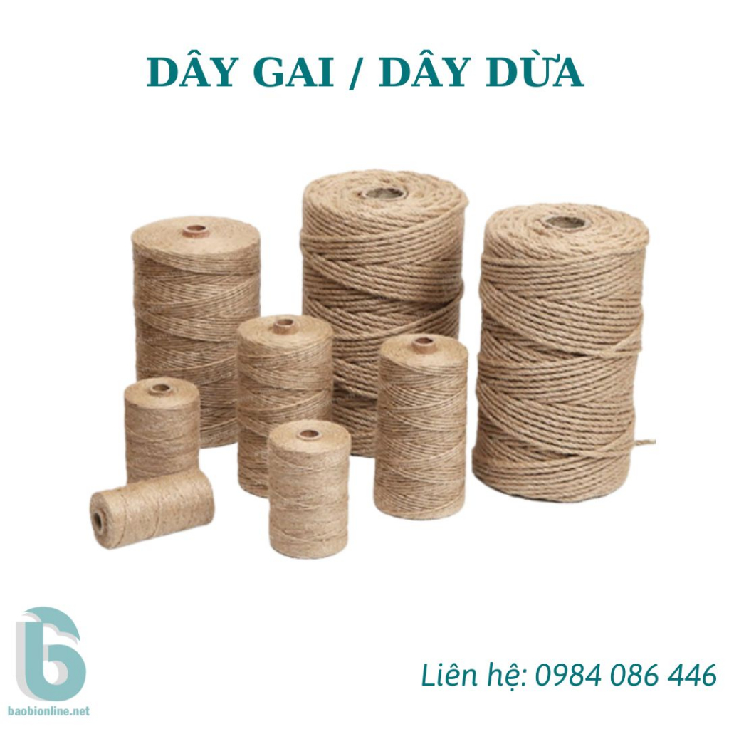 DÂY GAI I DÂY DỪA TRANG TRÍ, GÓI HÀNG, HANDMADE, .... DÀI 100M - BAOBIONLINE