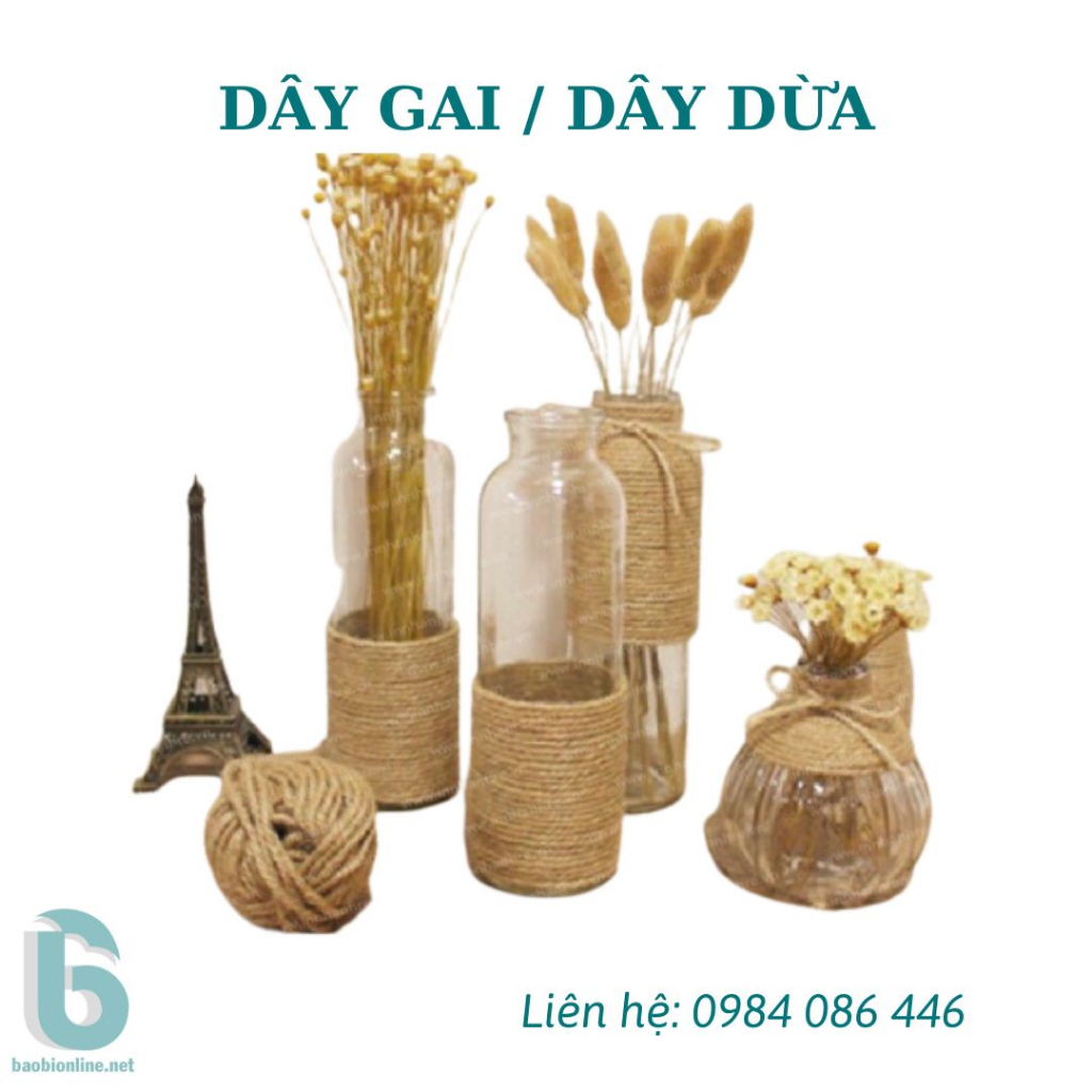 DÂY GAI I DÂY DỪA TRANG TRÍ, GÓI HÀNG, HANDMADE, .... DÀI 100M - BAOBIONLINE