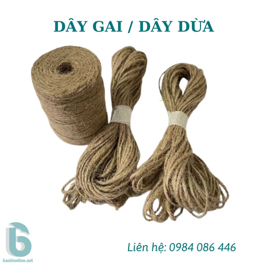DÂY GAI I DÂY DỪA TRANG TRÍ, GÓI HÀNG, HANDMADE, .... DÀI 100M - BAOBIONLINE