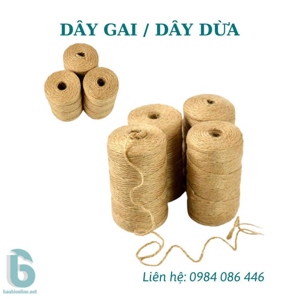 DÂY GAI I DÂY DỪA TRANG TRÍ, GÓI HÀNG, HANDMADE, .... DÀI 100M - BAOBIONLINE