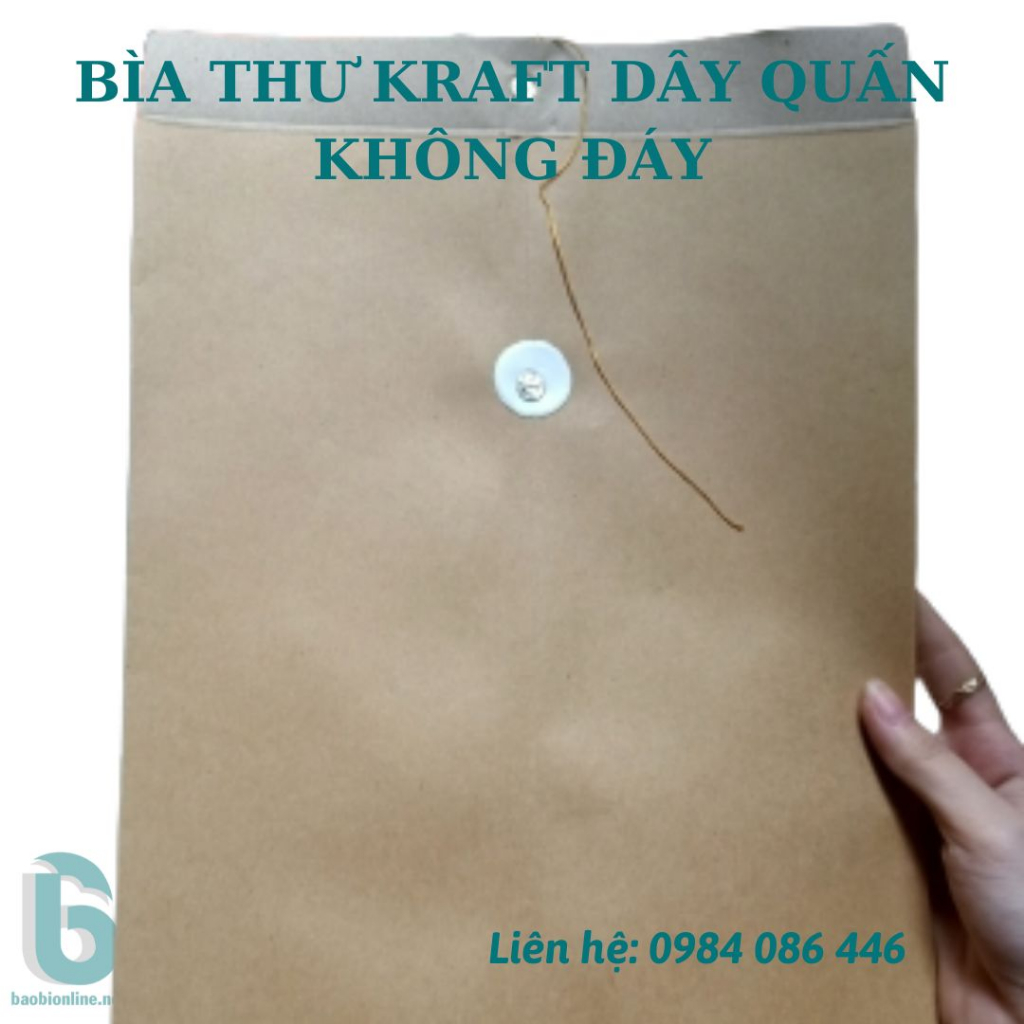 BAO THƯ KRAFT VIỆT KHÔNG IN A4 ĐỰNG HỒ SƠ CÓ DÂY QUẤN  - BAOBIONLINE