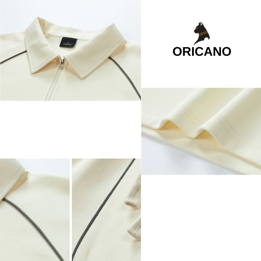 Đồ Bộ Nam ORICANO Cổ Bẻ Chất Vải Cotton Cao Cấp Mix Dây Phản Quang Oversize Thoáng Mát