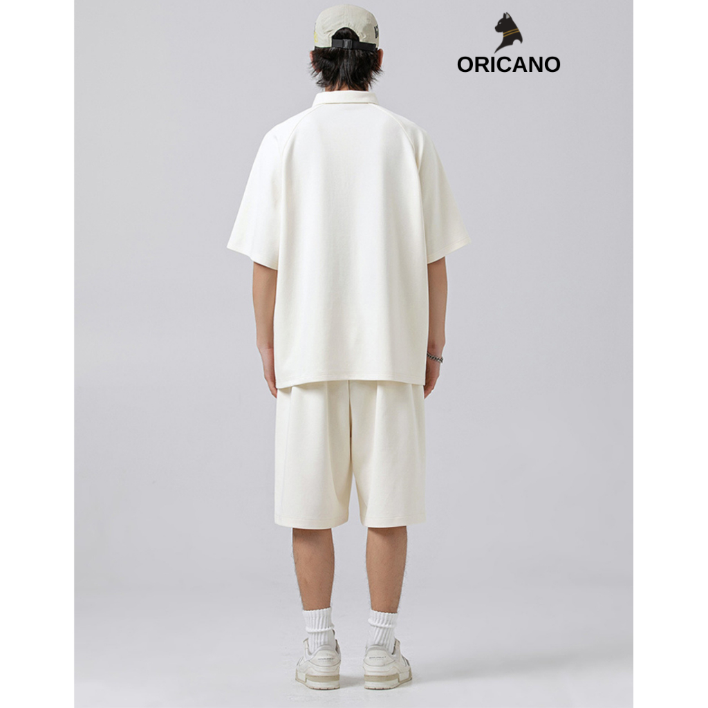 Đồ Bộ Nam ORICANO Cổ Bẻ Chất Vải Cotton Cao Cấp Mix Dây Phản Quang Oversize Thoáng Mát