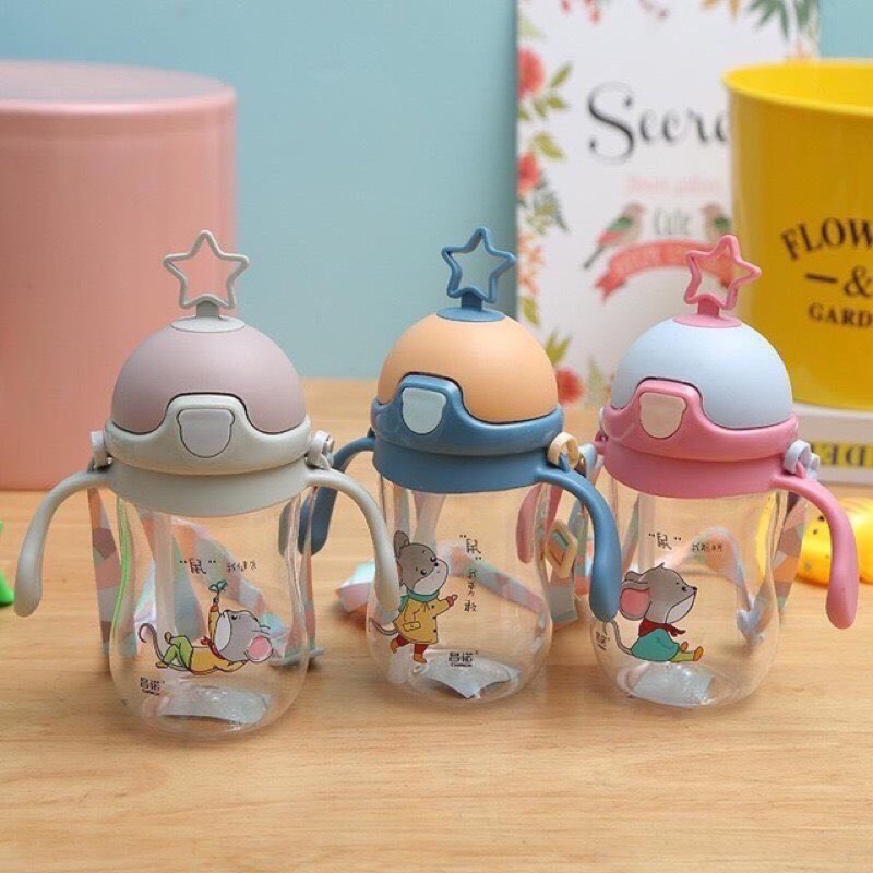 Bình uống nước chống sặc cho bé hình ngôi sao cute dung tích 280ml