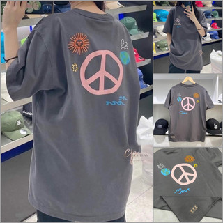 Áo thun new era peace dark gray color-peace xám 13086532, áo new era chính hãng full tem tag