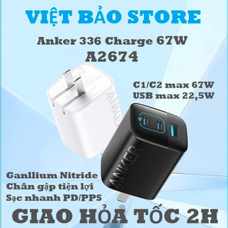 Củ sạc nhanh anker 336 charge 67w 3 cổng 2c1a a2674 hỗ trợ pd/pps