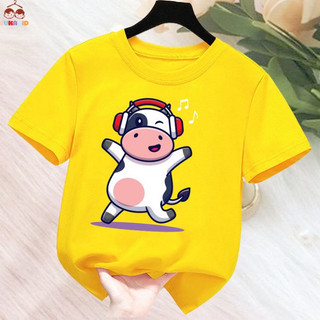 Áo thun cho bé in hình bò sữa siêu dễ thương