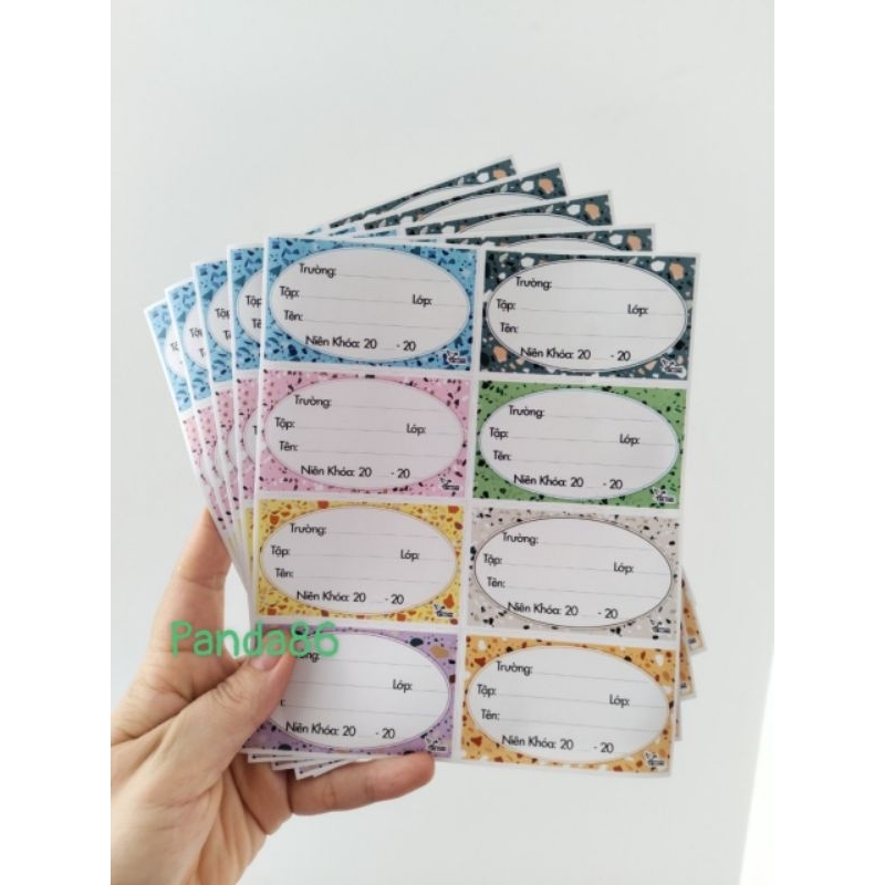 Set 20 / 50 Cái Nhãn Vở  Gấu Dâu Lotso Có Sẵn Kéo Dán Dán Tập Dễ Thương Dành Cho Bé