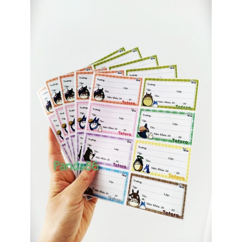 Set 20 / 50 Cái Nhãn Vở  Gấu Dâu Lotso Có Sẵn Kéo Dán Dán Tập Dễ Thương Dành Cho Bé