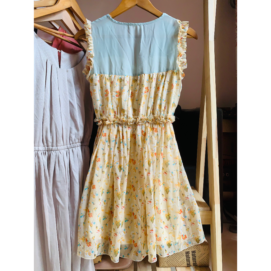 Đầm voan tơ học tiết hoa Rain Sun