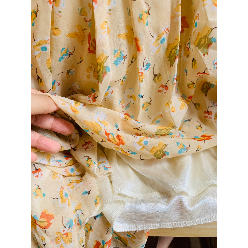 Đầm voan tơ học tiết hoa Rain Sun