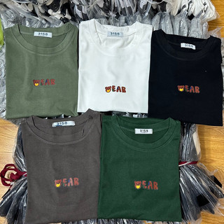 Áo phông cotton in chữ đơn giản